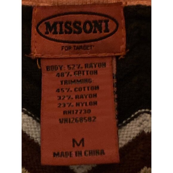 MISSONI Zigzag Chevron Brown Blue Orange Girl Sweatshirt Hoodie Jacket POCKETS M - Picture 7 of 8
